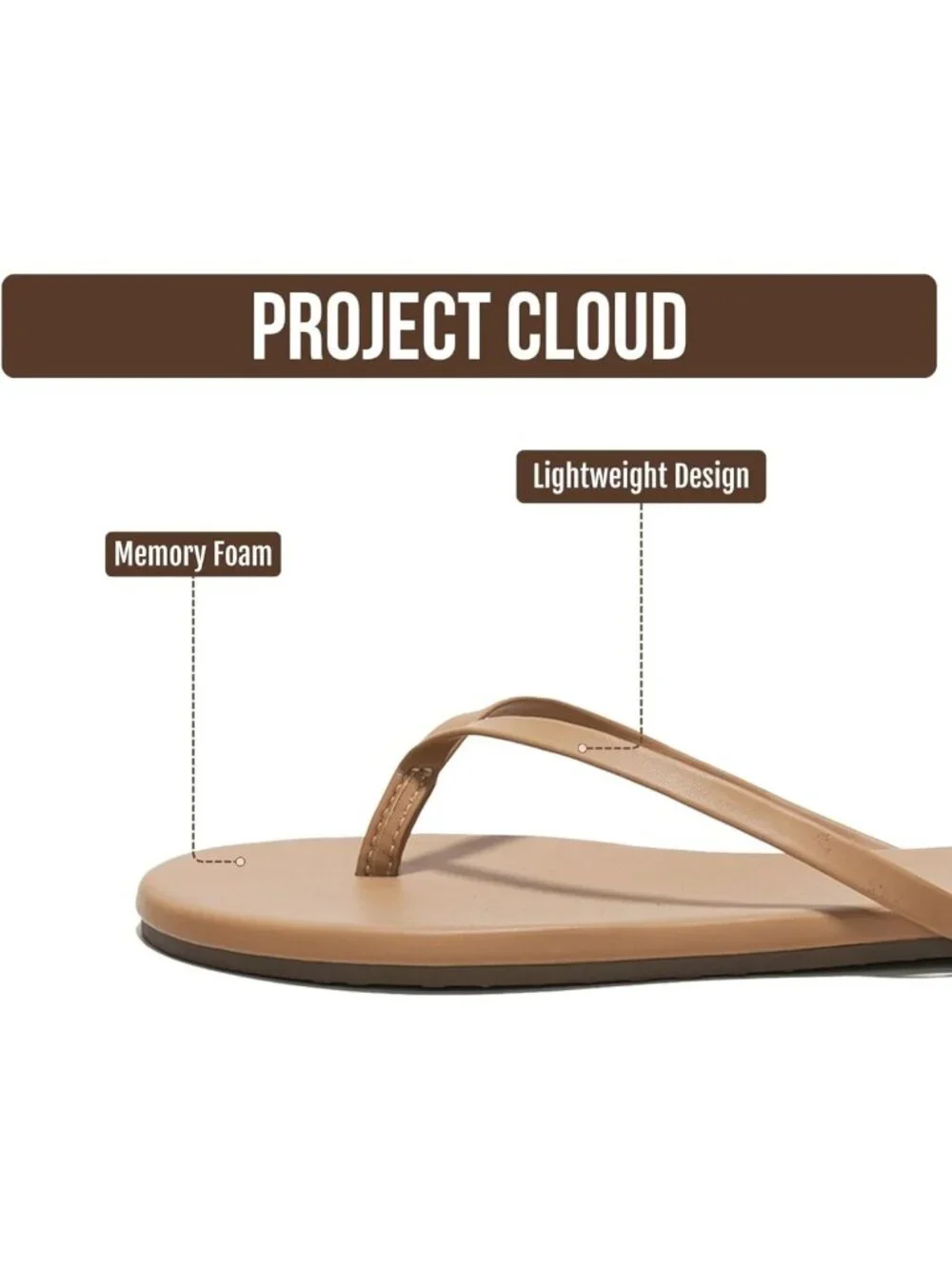 Comfortable Memory Foam Flip Flops for Women - Stylish Casual Sandals